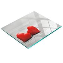 Multifunctional Decorative Glass Board for Kitchen Hearts Wood 60X52 Cm