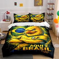 Brazil Eagle Print Bedding Set  Bedding set (1 duvet cover, 2 pillowcases, duvet not included) 135x200cm