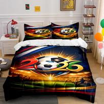 Soccer Theme 3-Piece Bedding Set Bedding set (1 duvet cover, 2 pillowcases, duvet not included) 135x200cm