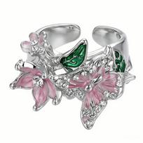 Oil Dripping Butterfly Ring Elegant Finger Jewelry Colorful Opening Finger Ring  Party