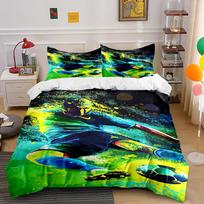 Colorful Soccer-Themed Bedding Set Bedding set (1 duvet cover, 2 pillowcases, duvet not included) 135x200cm
