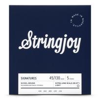 Stringjoy BA45130XL Nickel-Plated Bass Guitar Strings 45-130 5-Str Extra Long