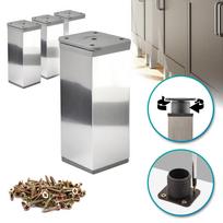 4 x Basic furniture legs | Cross-section 40x40 mm | H - 60 mm | Color: Electropolished + Screws included
