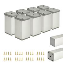 x Basic furniture legs | Cross-section 40x40 mm | H - 80 mm | Color: Alu + screws included