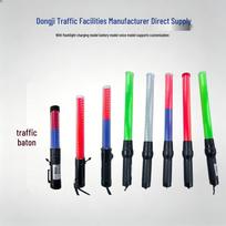 LED Safety Strobe Traffic Baton: Red/Blue, Rechargeable Guidance Light Red and Blue 54CM Battery-Powered Baton