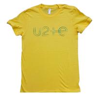 New U2 Ladies Slim Fit T-Shirt: I+E Logo 2015 OFFICIAL yellow XL