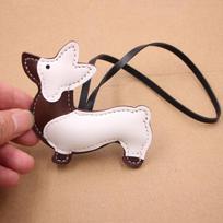 Cute Corgi Shaped PU Bag Charm Fine Stitching Durable Bag Decor Pendant for Dog Lovers Birthday Gifts A8