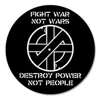 Crass Fight War Not Wars DJ Slipmat Hardcore Punk Anarchist Vinyl Decks M gray