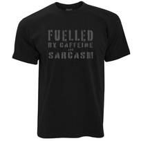 Fuelled by Caffeine Sarcasm Funny Slogan T-shirt design LOOK XXXXL