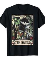 Unisex Frankenstein Bride Card T-Shirt - Gothic Horror Graphic Tee with Monster Unisex T-Shirt XL