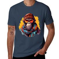 Colourful Monkey Tshirt Casual Basic Short Sleeve Tshirt S