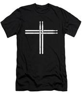 Christian Drum Stick Cross Funny Drummer T-Shirt XL