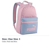 PUMA Phase Polyester Backpack Small Womens Pink Blue 09143904 One Size 1