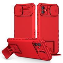 KEYSION atsparus smūgiams dėklas, skirtas Samsung A04 A03 A02 A02S A03S Push Pull Camera Protection Live Stovas telefono galinis dangtelis, skirtas Galaxy M02 for Samsung A04 raudona