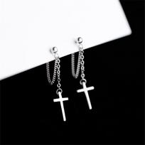 925 Sterling Silver Tassel Cross Stud Earrings For Women Kids 2020 Korean Wedding Jewelry boucle d'oreille
