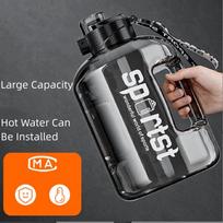 1.7L Gym Water Bottle Large Sports Training Camping Drink Removable Straw & Direct Drink