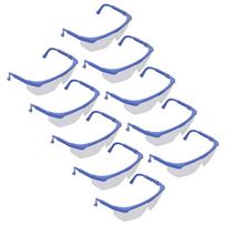 10Pcs Safety Goggles Plastic Protective Glasses Adjustable Eye Wear Set Kit for Laboratory white