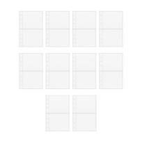 10pcs A6 Planner Inserts, transparent A6 binder replacement pages, 6-Ring Planner Refill Pages Protector for Pictures Postcards