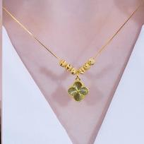 Vietnamietiškas paauksuotas keturlapis dobilas karoliai su karoliuko pakabuku moterims Clover Pendant Only (No Chain) gray