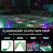 6 Colors Neon Cloth Tape Fluorescent UV Blacklight Glow-in-the-Dark Tape Neon Ducting Reflective Tape For UV Party Stage Dark Area (0.6in X 16.5ft) One Size