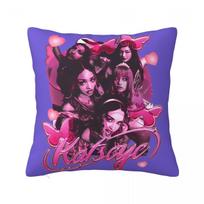 Touch Katseye Art Square Pillow Case Polyester Cushions for Sofa Casual Pillowcover Home Decor 30x30cm 12x12in