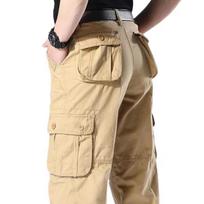 Cargo Pants Vyriški medvilniniai kombinezonai lauko darbo kelnės Didelio dydžio žygio kelnės 28 chaki