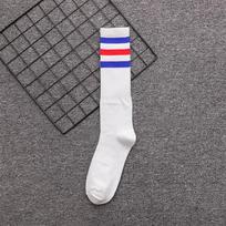 Men'S Plus Long Tube Socks Striped White And Black Solid Color Cotton Tall Tube Help Fashion Trend Sports Skateboard Football Breathable And Sizes 38-45
