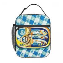 Open Sardine Can With Fish Print Insulated Lunch Bag for Kids School Cooler Thermal Food Box Tote Portable Lunch Boxes Container One Size