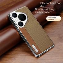 For Huawei Pura 70 70 Pro 70 ProPlus Electroplated Matte Two-Color Block Leather Texture Shockproof Phone Case For Pura 70 ProPlus