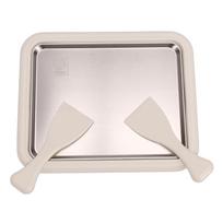 Rolled Ice Cream Maker Stainless Steel Home DIY Ice Cream Roll Tray with 2 Scrapers for Soft Serve Slushies Frozen L