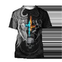 Summer Fashion Men's T-Shirt Christ Jesus Cross Lion 3D Print Tees Top Loose Short Sleeve Streetwear Vintage Oversized Women T-shirt XXS