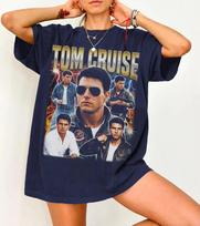 Tom Cruise 90s Retro Tshirt Top Gun Maverick Pirated Rap Tshirt Summer Unisexs and Womens Loose and Breathable Tshirt Top S