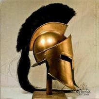 Brass Spartan Helmet 300 Movie Replica King Leonidas Medieval Armor Stand