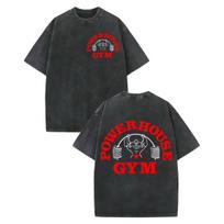 Vintage Olympia Gym Fitness Double Sided Print Washed YK Tshirt Fashion Casual Short Sleeve T Shirts Gothic Oversized Tshirts S