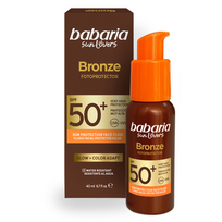 Priemonė įdegio priežiūrai veidui Babaria Sun Lovers Bronze SPF50+, 40 ml