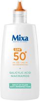 Priemonė įdegio priežiūrai veidui Mixa Anti-Imperfection Salicylic Acid + Niacinamide SPF50+, 40 ml