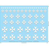 Maltese Cross Logos - 7, 14, 21 & 28mm - White, Deep Purple - Logo & Symbol Decals
