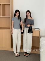 Women's High Waist Harem Balloon Ankle Pants Drawstring Loose Draped Polyester Nine Point Thin Breathable Korean Lazy Summer Casual Trousers M