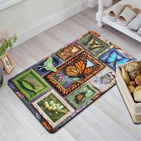 Butterfly Art Collection Pattern Rug Floor Mat for Living Room or Bedroom Soft and Comfortable Carpet a Gift for Birthday and Holiday. 40x60cm( 15x23in )