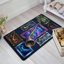 Futuristic Horn Innovations Pattern Rug Floor Mat for Living Room or Bedroom Soft and Comfortable Carpet a Gift for Birthday and Holiday. 40x60cm( 15x23in )