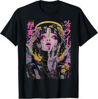 Japanese Streetwear Cyberpunk Angel Techwear Manga Anime T-Shirt S