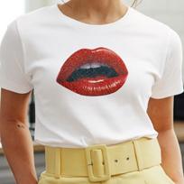 Lips Shirt, Lipstick Print, Edgy Shirt, Punk Shirt, Rock Shirt, Grunge Shirt, Goth Shirt, Street Style, Halftone Graphic Tee S