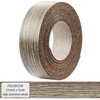 Furniture edge banding Sonoma oak grey melamine with hot melt glue 21 mm (5 m)