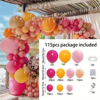 115pcsColorful Balloon Garland Decoration Set,suitable for Birthday Shower Wedding Wildflower Tropical Hawaiian Party Decoration Other
