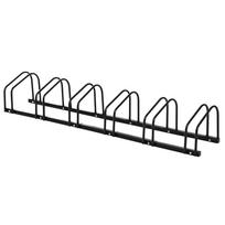 Bike Rack for 6 Bicycles, Weatherproof, Wall or Floor Mount, Steel, 179 x 33 x 27 cm 179 x 33 x 27 cm