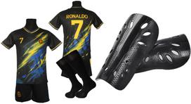 Ronaldo Al Nassr children's football kit + socks + shin guards 158
