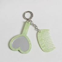 Mini Fine Tooth Comb Compact Grooming Set Acetate Material Heart Mirror Comb  Casual Occasions
