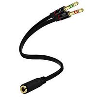 Headphone Splitter For Computer 3.5mm Female To 2 3.5mm Male Headphone Mic Audio Y Splitter Cable Smartphone Headset To Adapter One Size