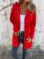 2026_ Fall/Winter Solid Color Casual Zip Hooded Jacket S