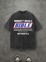 HUNGRY? GRAB A Unisex Washed Christian Shirt, Christian Scripture T-Shirt, Vinta Unisex T-Shirt XL